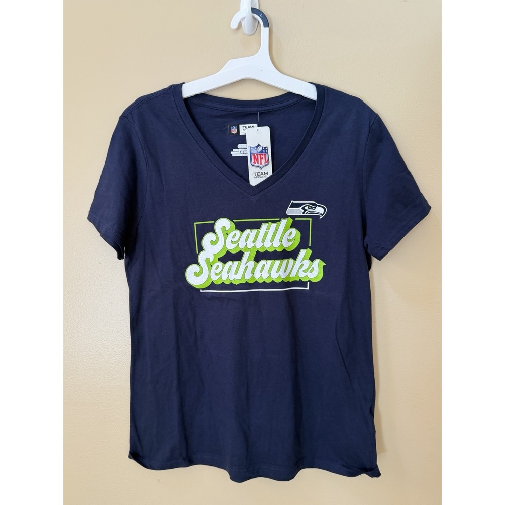 NFL Team Apparel Women's Seattle Seahawks Short Sleeve T-Shirt Blue Sz M NWT